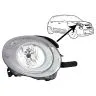 Fiat 500L 2012-2021 Faro Derecho Regulación Eléctrica + Motor Con Intermitente Superior Aluminio H7