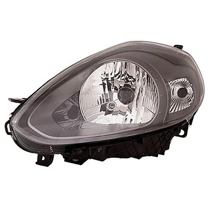 Fiat Punto Evo/Punto 2009+ Faro Sinistro Regolazione Elettrica + Motore Con Indicatore Nero H4