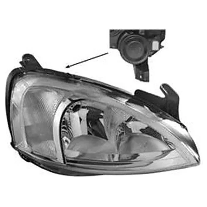 Opel Combo/Corsa C 2000-2003 Farol Direito Sem Motor Ajuste Elétrico Com Pisca H7 Valeo