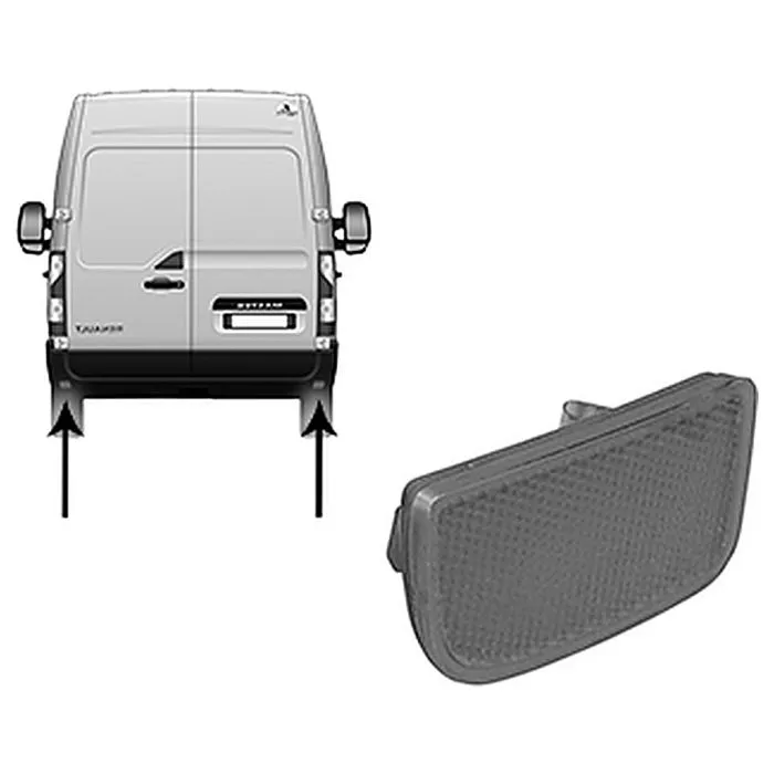 Opel Movano 2010-2022 Rückstrahler Rechts Nicht Pick-Up/Fahrgestell In Stoßstange Pick-Up Chassis-Cabine