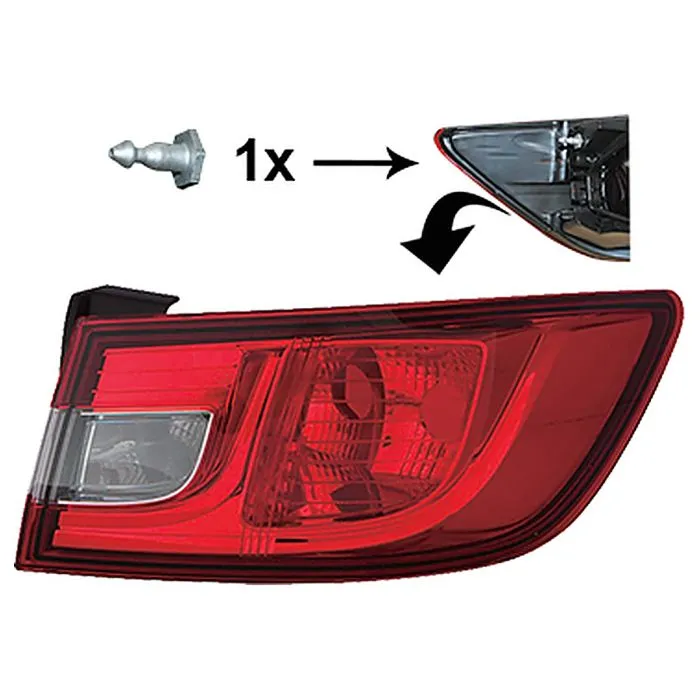 Renault Clio IV 2012-2016 Achterlicht Rechts Niet Grandtour Buiten