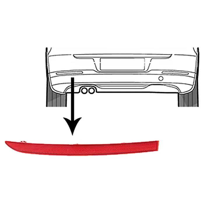 Volkswagen Tiguan 2007-2016 Reflector Left In Bumper