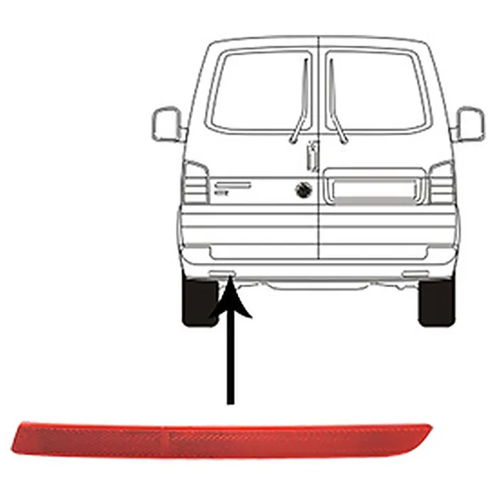 Volkswagen Transporter T5 2012-2015 Catadioptre Gauche Dans le Pare-Chocs