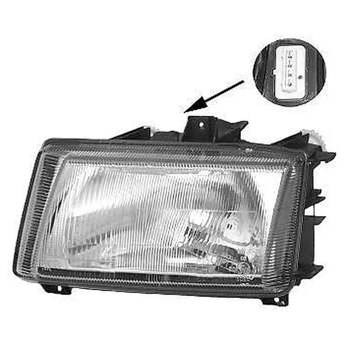 Volkswagen Caddy/Polo 1996-2000 Farol Esquerdo Regulação Manual/Elétrica Sem Motor H4