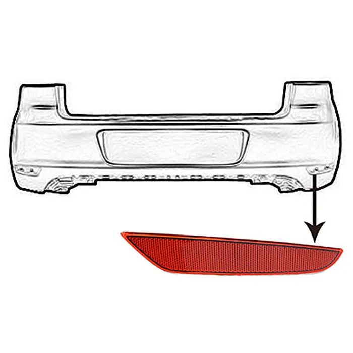 Volkswagen Golf VI 2008-2013 Reflector Right In Bumper