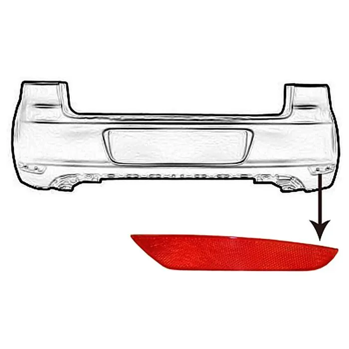 Volkswagen Golf VI 2008-2013 Refletor Direito No Para-Choques Vermelho
