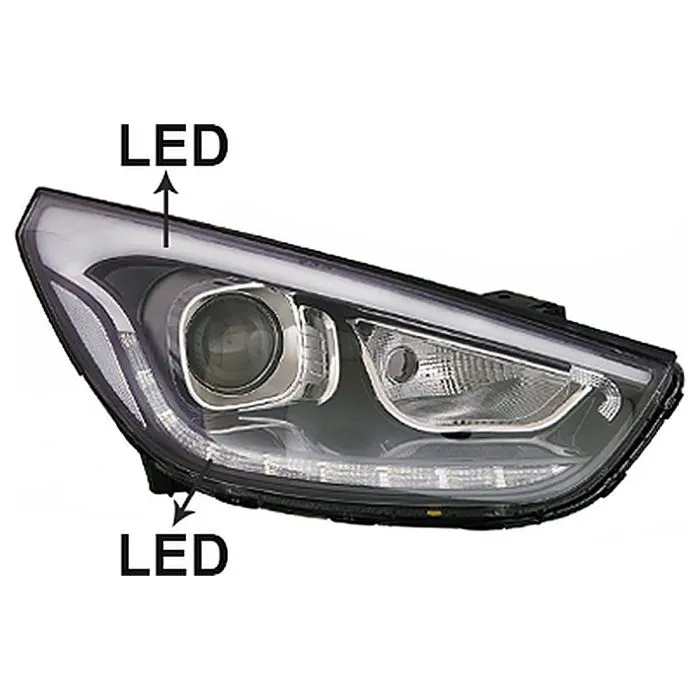 Hyundai IX35 2013-2015 Faro Derecho Regulación Eléctrica Sin Motor Con Intermitente Con Luz Diurna Arriba Abajo LED