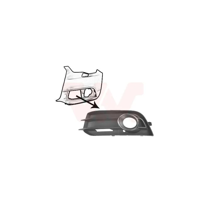 Audi A1 2010-2014 Mistlamp Rooster Links chroom