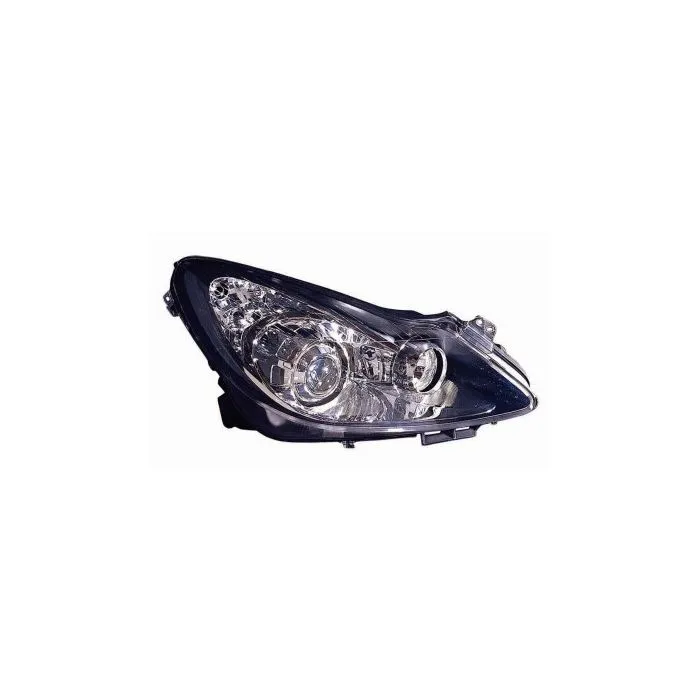Opel Corsa D 2006-2010 Farol Direito Com Pisca Com Luz de Curva Preto H1+H7 Valeo