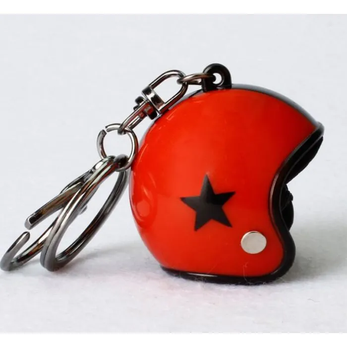 Schlüsselanhänger Motorradhelm Rot