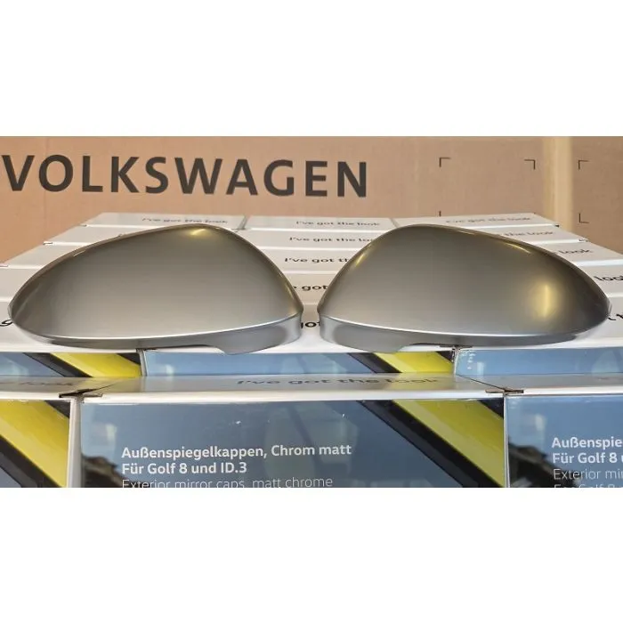 Conjunto Espelhos Laterais Matt Chrome VW Golf 8 ID3 Seat Cupra Born Novo Original