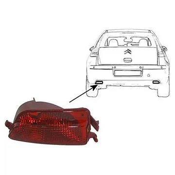 Citroen C4 2004-2010 Farolim de Nevoeiro Traseiro Esquerdo 5D Vermelho