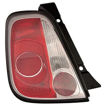 Fiat 500 2007-2015 Rear Light Left Not Coupé/Cabrio Without Electrical Part Frame Black Coupé Cabrio