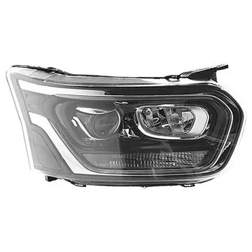 Ford Transit (2T) 2019+ Farol Duplo Direito Ajuste Elétrico + Motor Com Luz de Curva Preto H11 LED