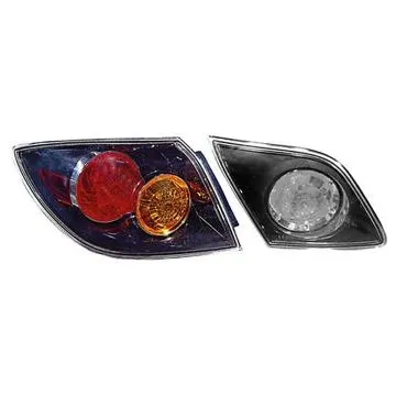 Mazda 3 2003-2006 Vidro de Farolim Traseiro Esquerdo Exterior 5D Preto