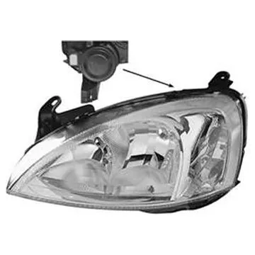 Opel Combo/Corsa C 2000-2012 Farol Esquerdo Sem Motor Ajuste Elétrico Com Pisca H7 Valeo