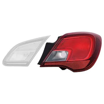 Opel Corsa E 2014-2019 Vidro de Farolim Traseiro Direito Exterior 3D