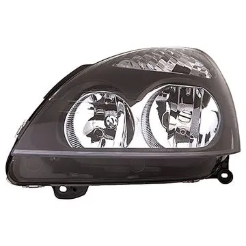 Renault Clio II 1998-2005 Farol Esquerdo Sem Motor Com Pisca Preto Zwarte Rand H1+H7