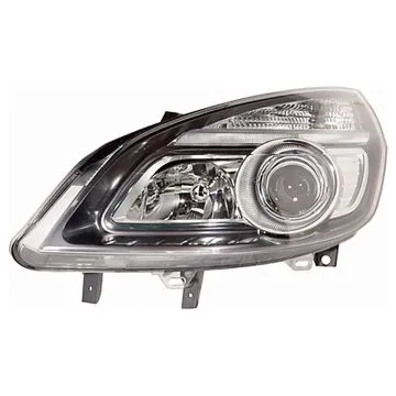 Renault Scenic 2006-2009 Farol Esquerdo Sem Motor Ajuste Elétrico Com Pisca Preto H1+H7
