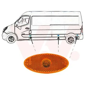 Opel Movano 2010-2022 Zijmarkeringslamp Links/Rechts Oranje
