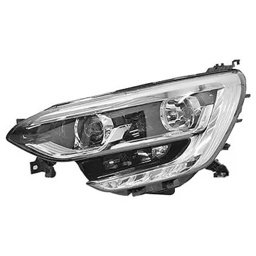 Renault Megane 5D 2016+ Farol Duplo Esquerdo Sem Motor Ajuste Elétrico Com Luz Diurna H7 LED