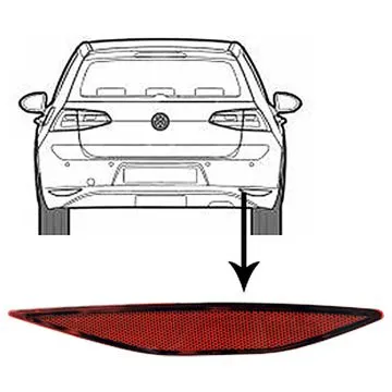 Volkswagen Golf VII 2012-2017 Catadioptre Droit Dans le Pare-Chocs 3/5D