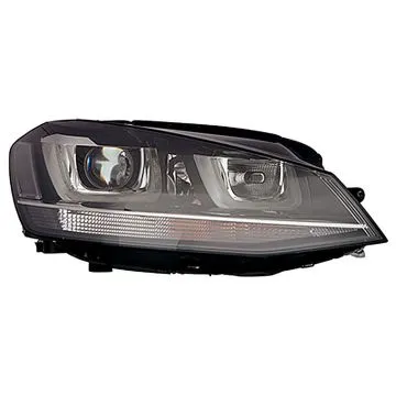Volkswagen Golf VII 2012-2017 Farol Duplo Direito Sem Motor Com Luz de Curva D3S+H7 LED Xénon