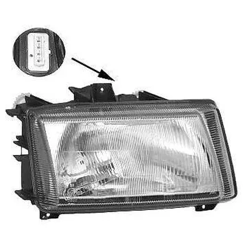 Volkswagen Caddy/Polo 1996-2000 Farol Direito Regulação Manual/Elétrica Sem Motor H4