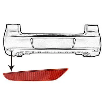 Volkswagen Golf VI 2008-2013 Catadioptre Gauche Dans le Pare-Chocs