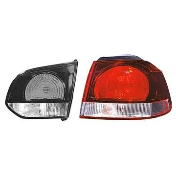Volkswagen Golf VI 2008-2013 Vidro de Farolim Traseiro Direito Exterior Escuro Vermelho