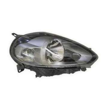 Fiat Punto + Evo Zwart Valeo 2009+ Headlight Right Electric Adjustment + Motor With Indicator Dark H4 Valeo