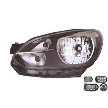 Volkswagen UP! 2012-2016 Koplamp Zwart Links