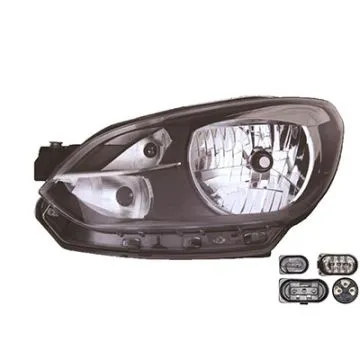 Volkswagen UP! 2012-2016 Farol Esquerdo + Motor Com Pisca Preto