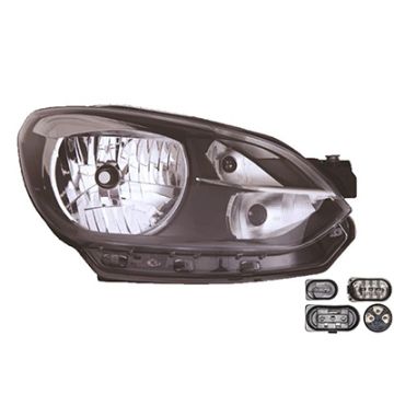 Volkswagen UP! 2012-2016 Koplamp Zwart Rechts