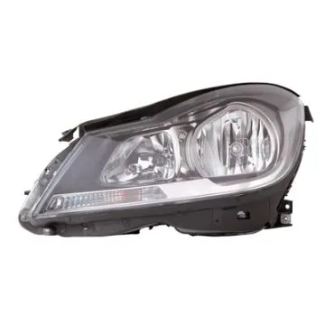 Mercedes C W204 2011-2014 Zwart Farol Esquerdo Ajuste Elétrico + Motor Preto H7