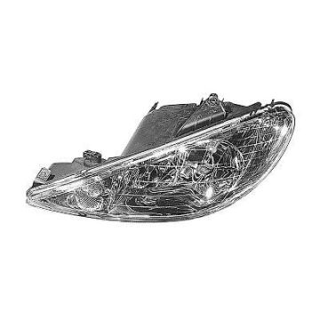 Peugeot 206 2xH7 Przezroczysty Glas Reflektor Lewy